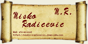 Miško Radičević vizit kartica